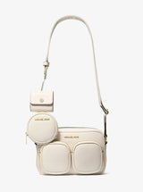 Michael Kors Jet Set Travel Medium Leather Messenger Bag Lt Cream