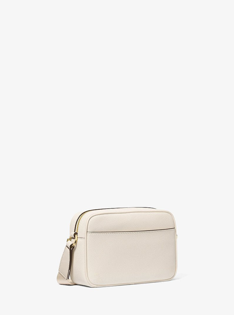 Michael Kors Jet Set Travel Medium Leather Messenger Bag Lt Cream