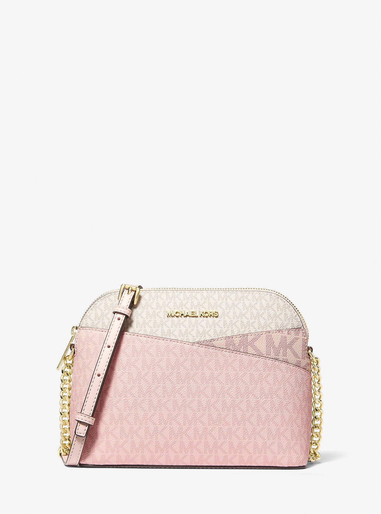 Michael Kors Jet Set Travel Medium Color-Block Signature Logo Crossbody Bag Pwd Blsh Mlt