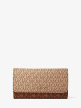 Michael Kors Jet Set Large Signature Logo Tri-Fold Wallet Camel Mlt