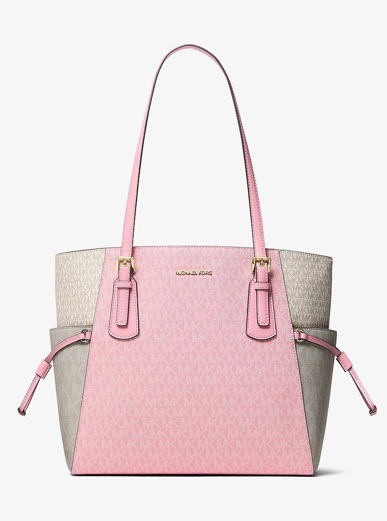 Michael Kors Voyager Large Color-Block Signature Logo Tote Bag Crntion Mlti