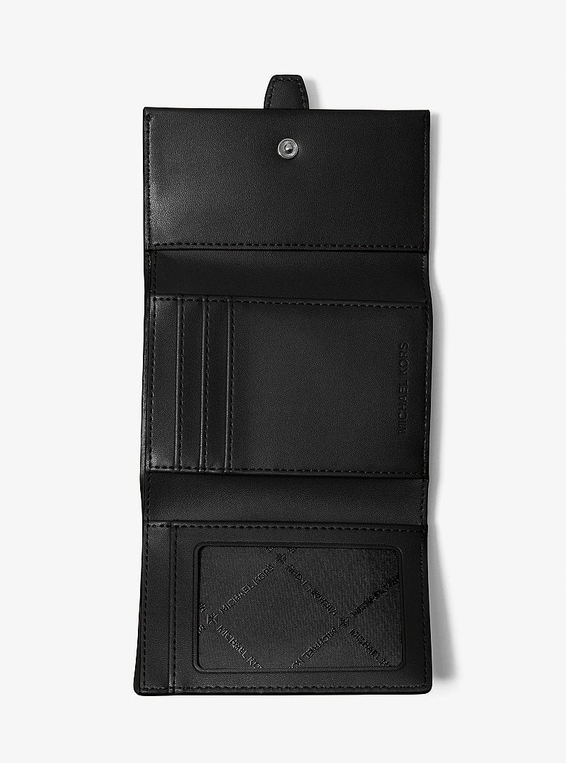 Michael Kors Greenwich Medium Leather Trifold Wallet Black
