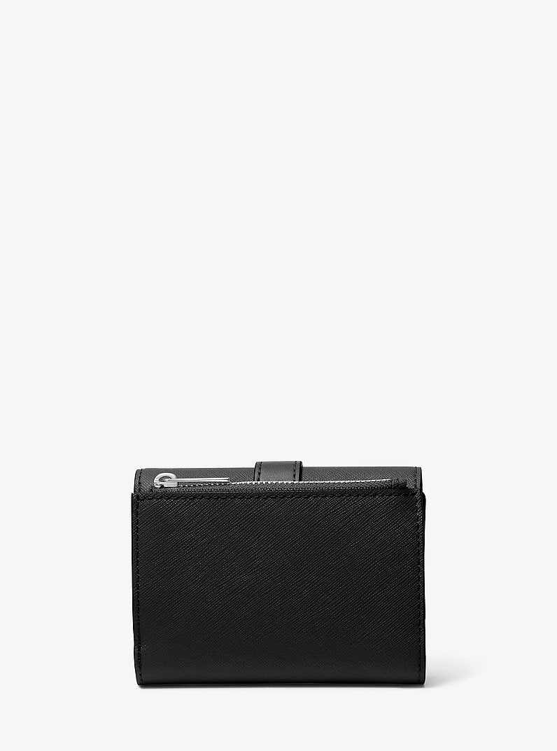 Michael Kors Greenwich Medium Leather Trifold Wallet Black