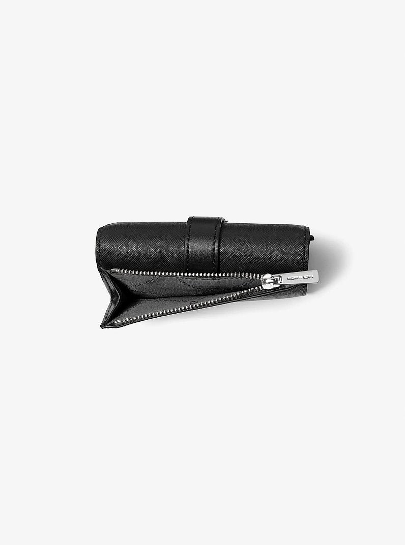 Michael Kors Greenwich Medium Leather Trifold Wallet Black