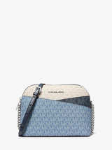 Michael Kors Jet Set Travel Color-Block Signature Logo Crossbody Bag Denim Multi