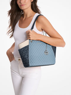 Jet Set Large Color-Block Signature Logo Shoulder Bag Admirl Multi Admirl Multi