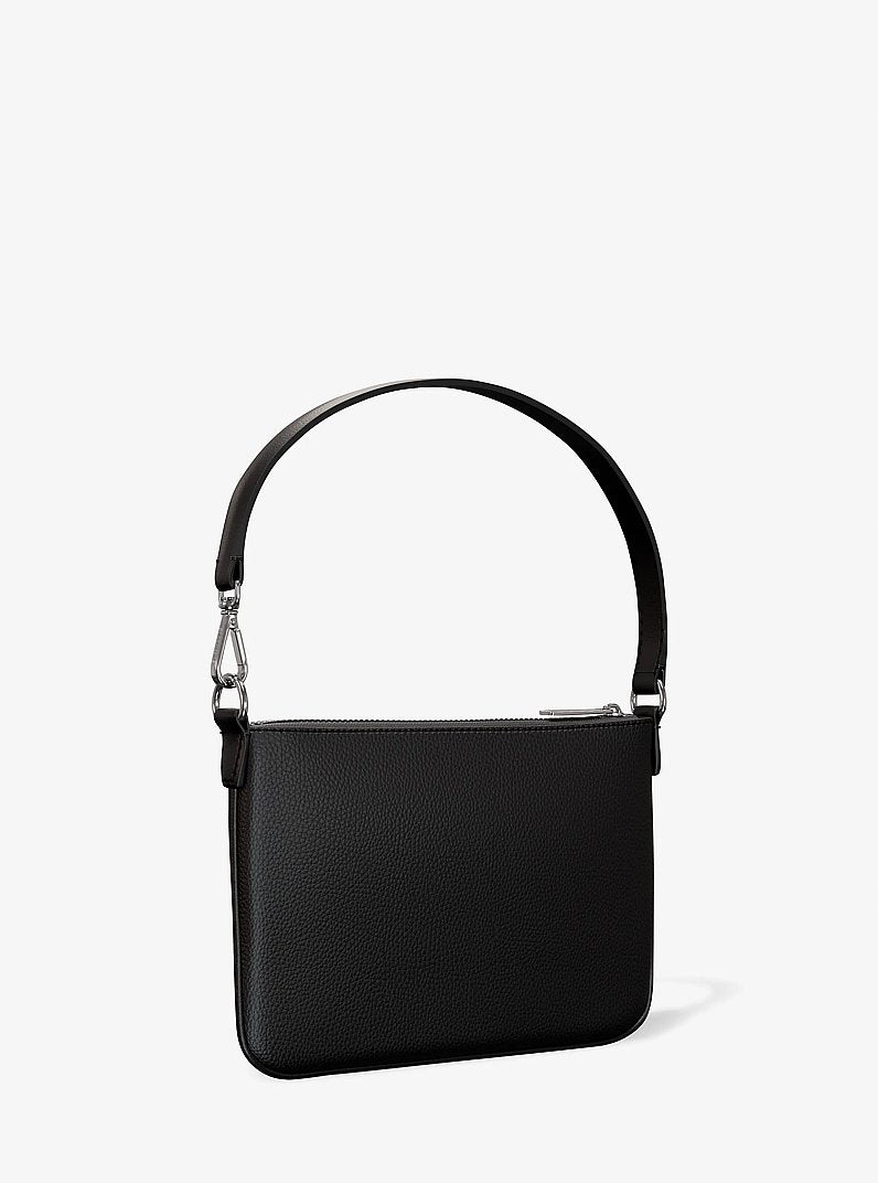 Michael Kors Jet Set Small Pebbled Leather Convertible Wristlet Black