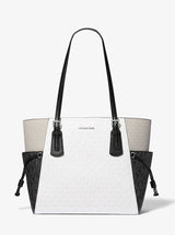 Michael Kors Voyager Large Color-Block Signature Logo Tote Bag Opwht Multi