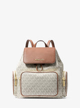 Michael Kors Merritt Small Signature Logo Cargo Backpack Vanilla