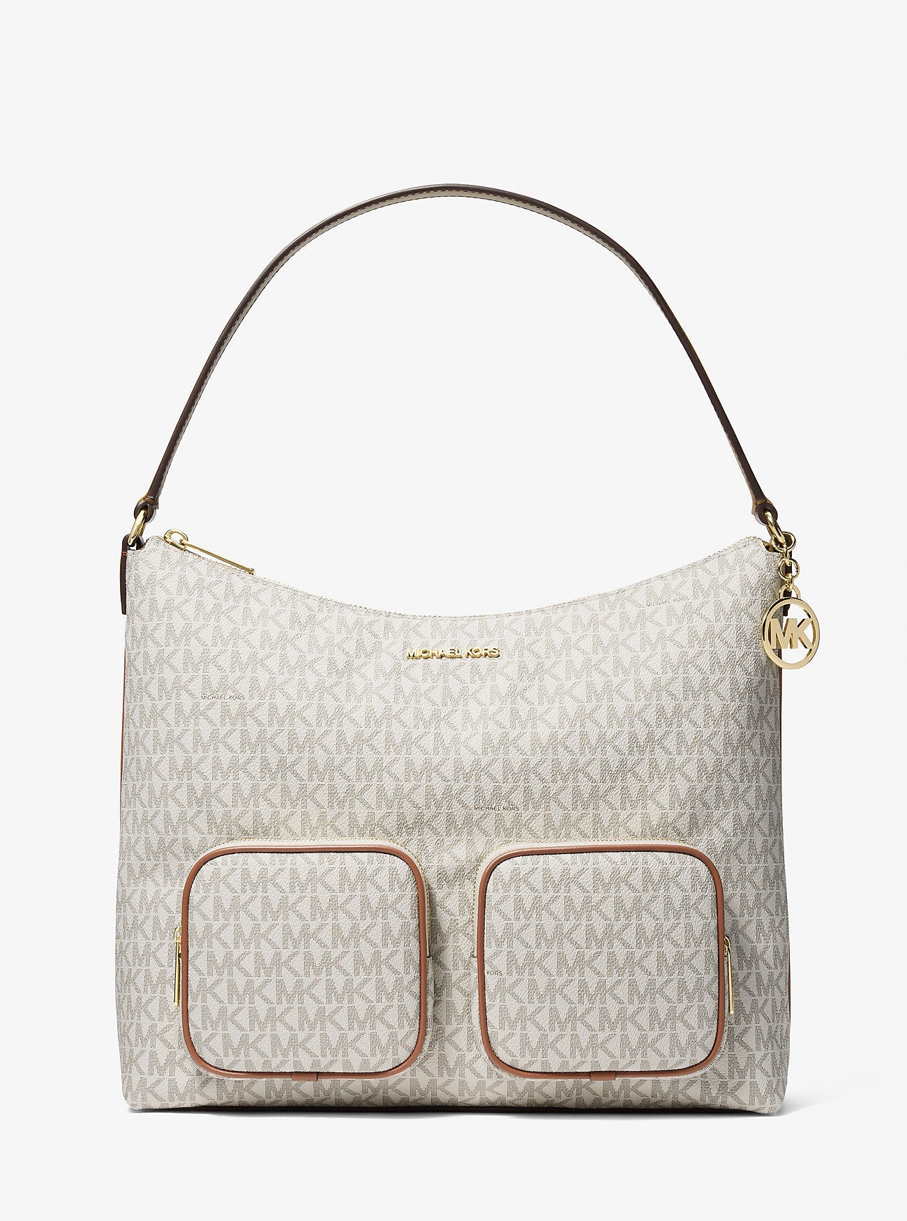 Merritt Large Signature Logo Cargo Shoulder Bag Vanilla Vanilla