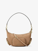 Michael Kors Merritt Medium Suede Convertible Shoulder Bag Camel
