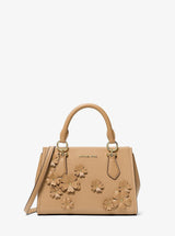 Michael Kors Marilyn Small Floral Embellished Satchel Camel