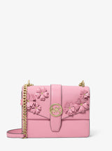 Michael Kors Greenwich Small Floral Embellished Crossbody Bag Carnation