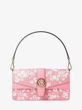 Michael Kors Greenwich Medium Printed Signature Logo Convertible Shoulder Bag Carnation