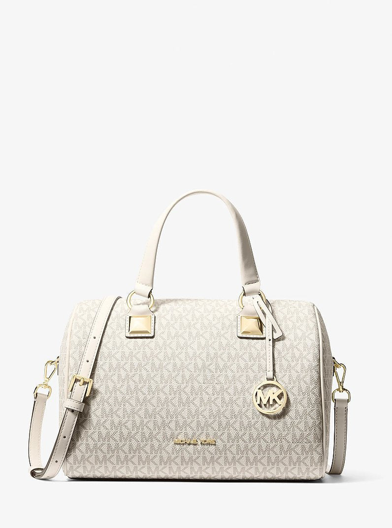 Michael Kors Grayson Medium Signature Logo Duffel Bag Lt Crm Multi