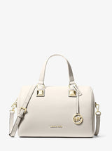 Michael Kors Grayson Medium Pebbled Leather Duffel Bag Lt Cream