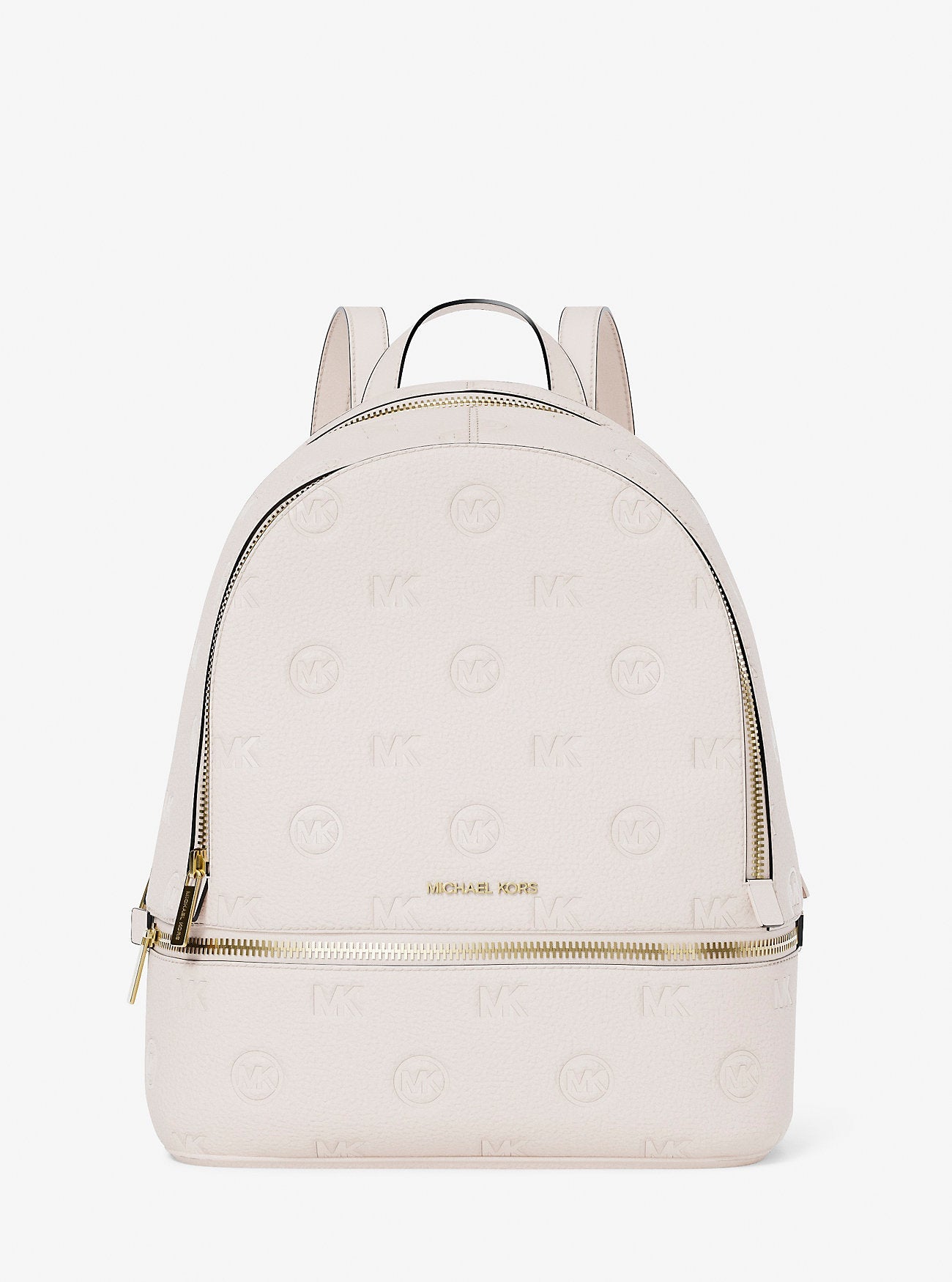 Michael Kors Rhea Medium Logo Debossed Backpack Lt Cream