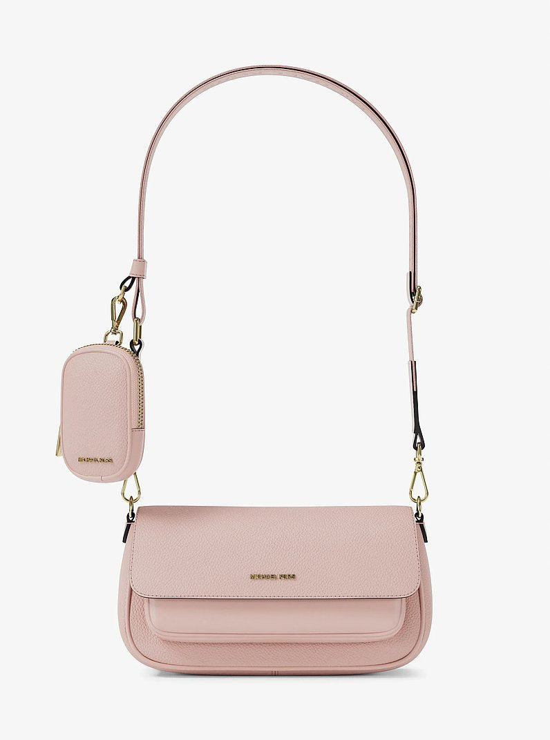 Michael Kors Jet Set Travel Small Pebbled Leather Crossbody Bag With Pouch Powder Blush