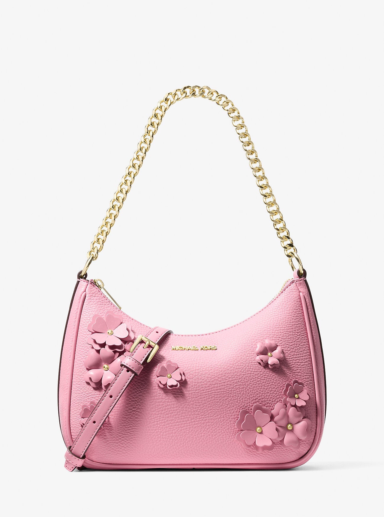 Michael Kors Jet Set Travel Large Embellished Convertible Pochette Carnation
