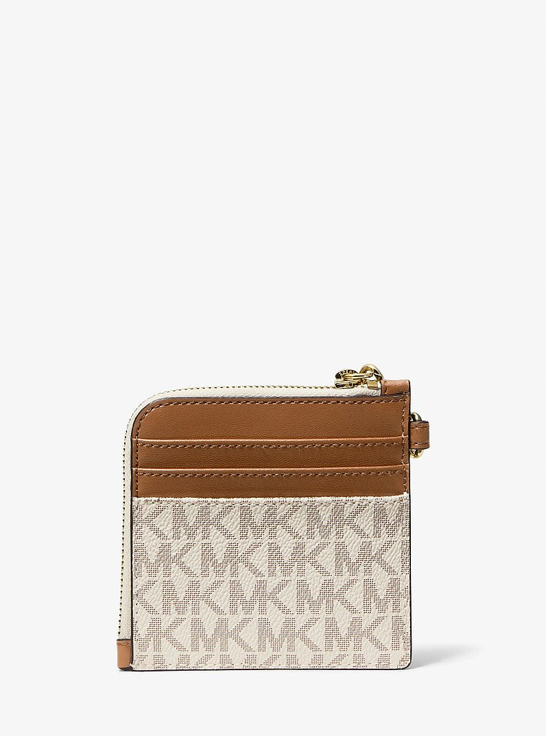 Michael Kors Jet Set Travel Signature Logo Chain Wallet Vanilla