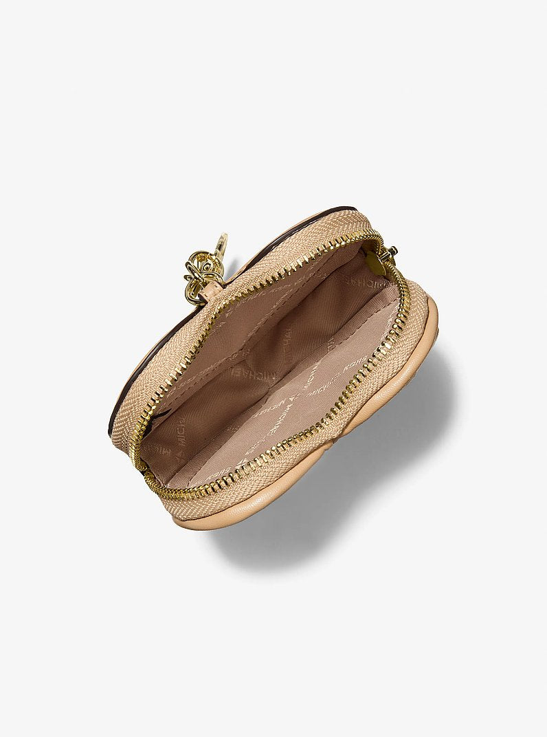 Michael Kors Jet Set Travel Matelasse Heart Coin Pouch Camel