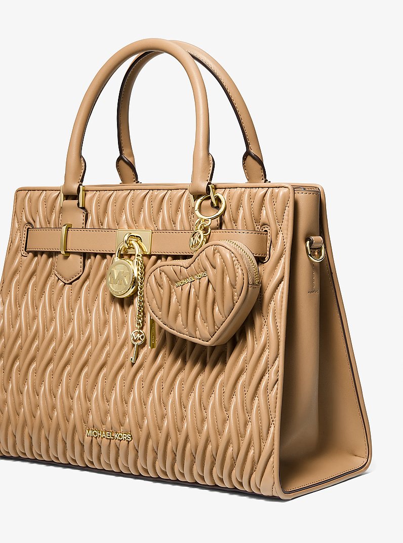 Michael Kors Jet Set Travel Matelasse Heart Coin Pouch Camel