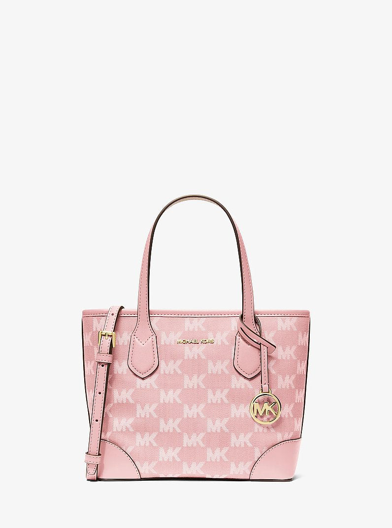 Michael Kors Eva Extra-Small Logo Jacquard Convertible Tote Bag Powder Blush