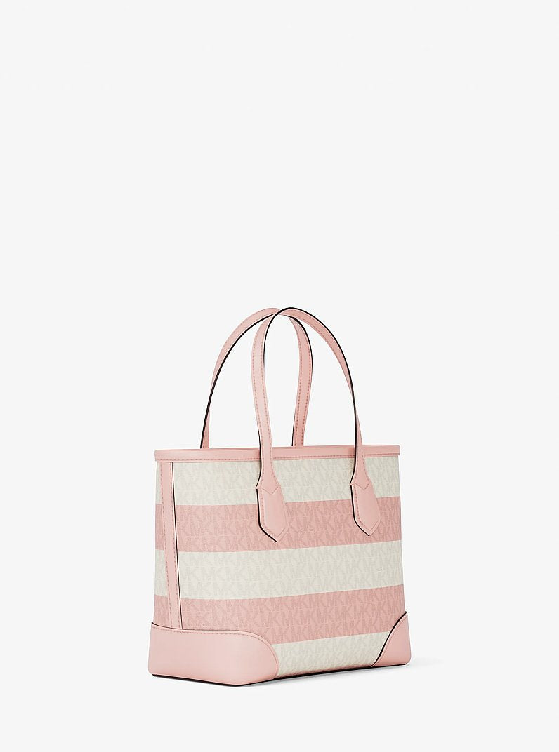 Michael Kors Eva Extra-Small Striped Signature Logo Convertible Tote Bag Powder Blush