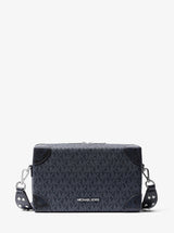 Michael Kors Jeanie Small Signature Logo and Snake Embossed Crossbody Bag Navy