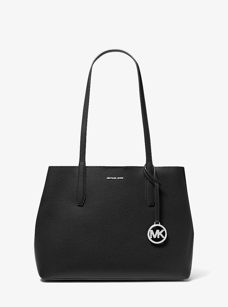 Michael Kors Avalon Medium Pebbled Leather Tote Bag Black