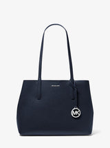 Michael Kors Avalon Medium Pebbled Leather Tote Bag Navy