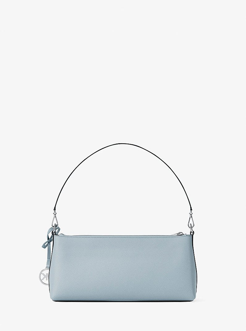 Michael Kors Carson Small Pebbled Leather Convertible Crossbody Bag Pale Ocean
