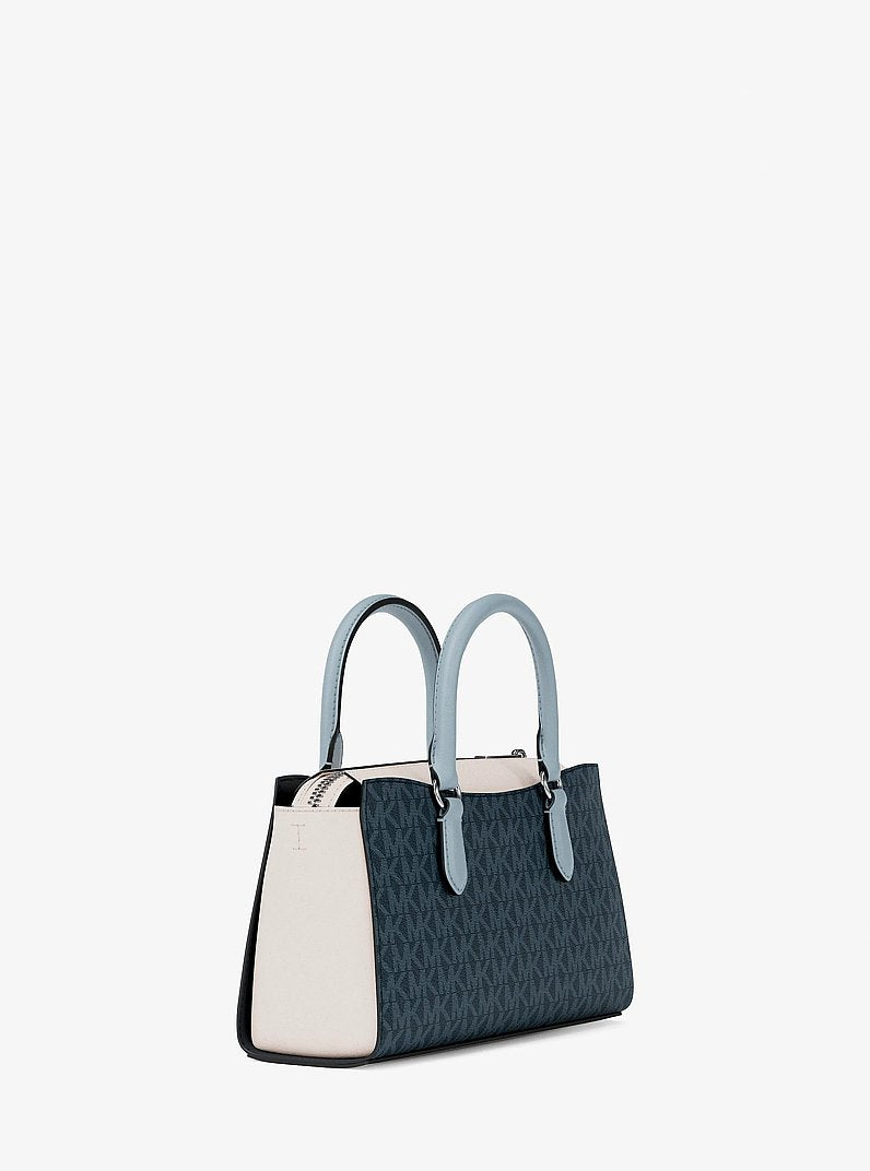 Michael Kors Arden Small Color-Block Signature Logo Messenger Bag Admirl Multi