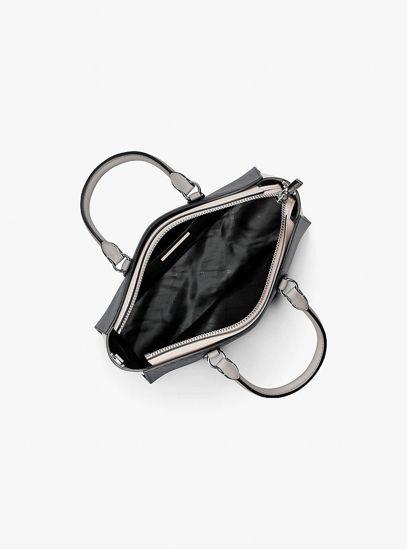 Michael Kors Arden Small Color-Block Signature Logo Messenger Bag Black Combo