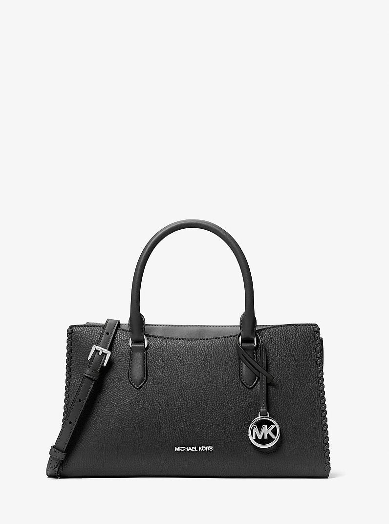 Michael Kors Arden Medium Top-Zip Satchel Black