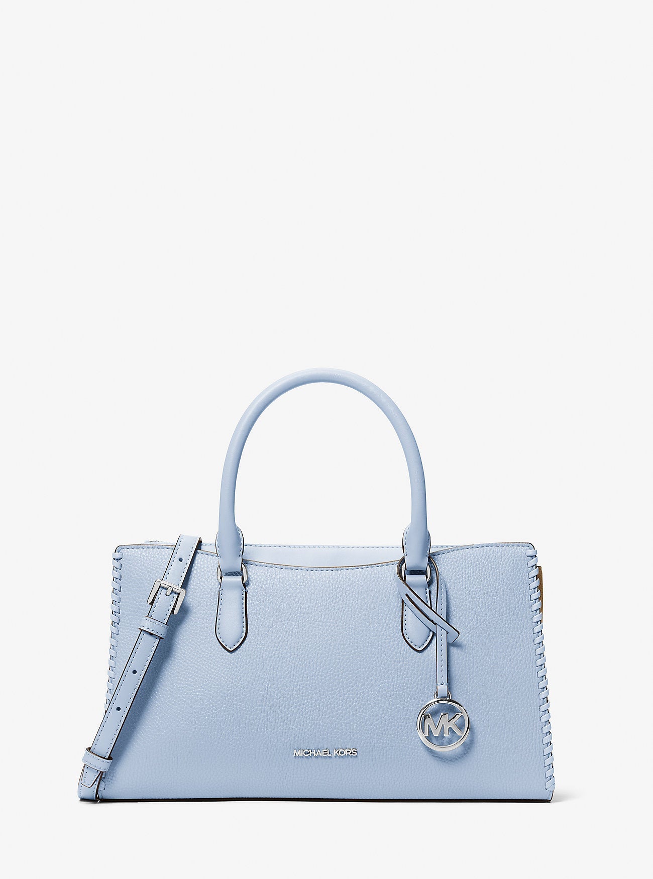 Michael Kors Arden Medium Top-Zip Satchel Pale Ocean