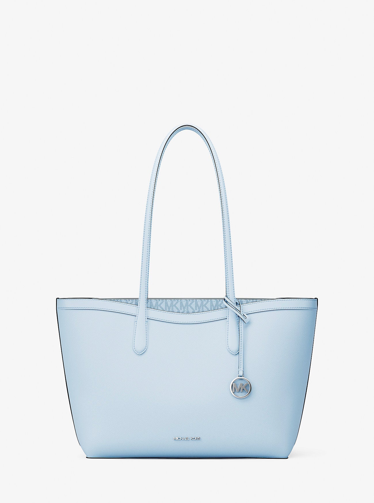 Michael Kors Arden Large Pebbled Leather Tote Bag Pale Ocean