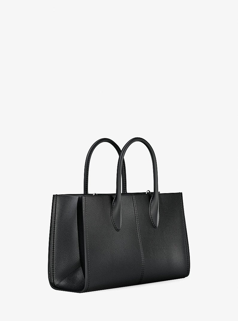 Michael Kors Mirella Medium Pebbled Leather Satchel Black