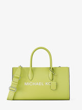 Michael Kors Mirella Medium Pebbled Leather Satchel Lime