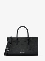 Michael Kors Mirella Medium Logo Debossed Satchel Black