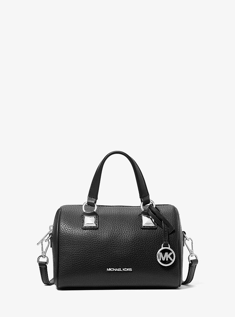 Michael Kors Grayson Small Pebbled Leather Duffel Crossbody Bag Black