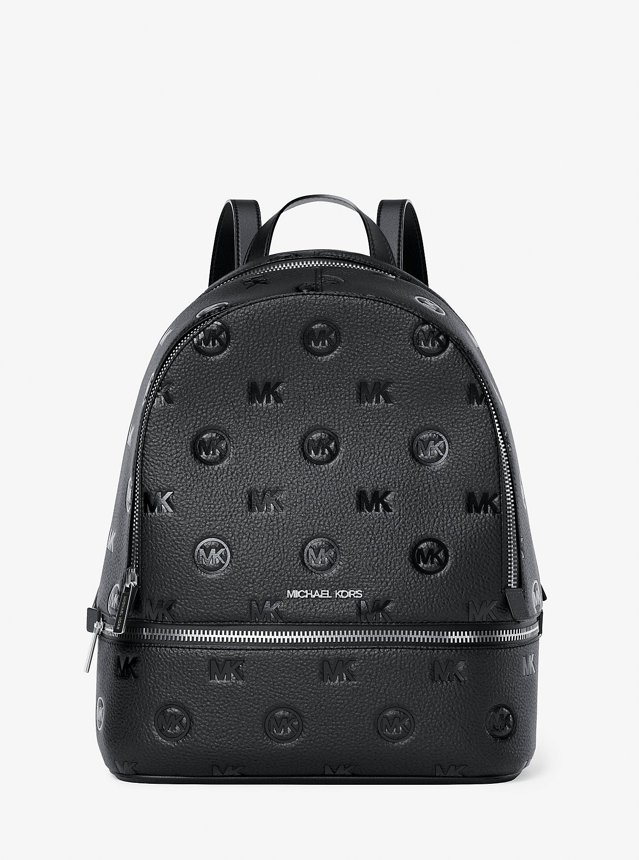 Michael Kors Rhea Medium Logo Debossed Backpack Black