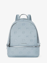 Michael Kors Rhea Medium Logo Debossed Backpack Pale Ocean