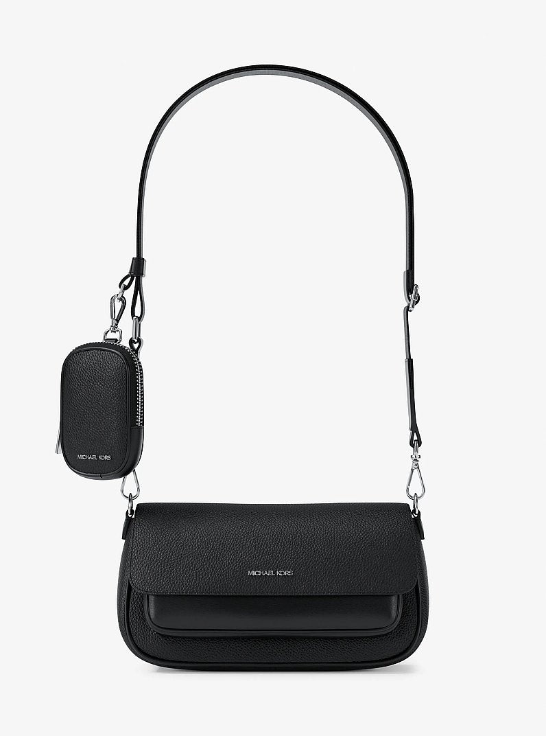 Michael Kors Jet Set Travel Small Pebbled Leather Crossbody Bag With Pouch Black