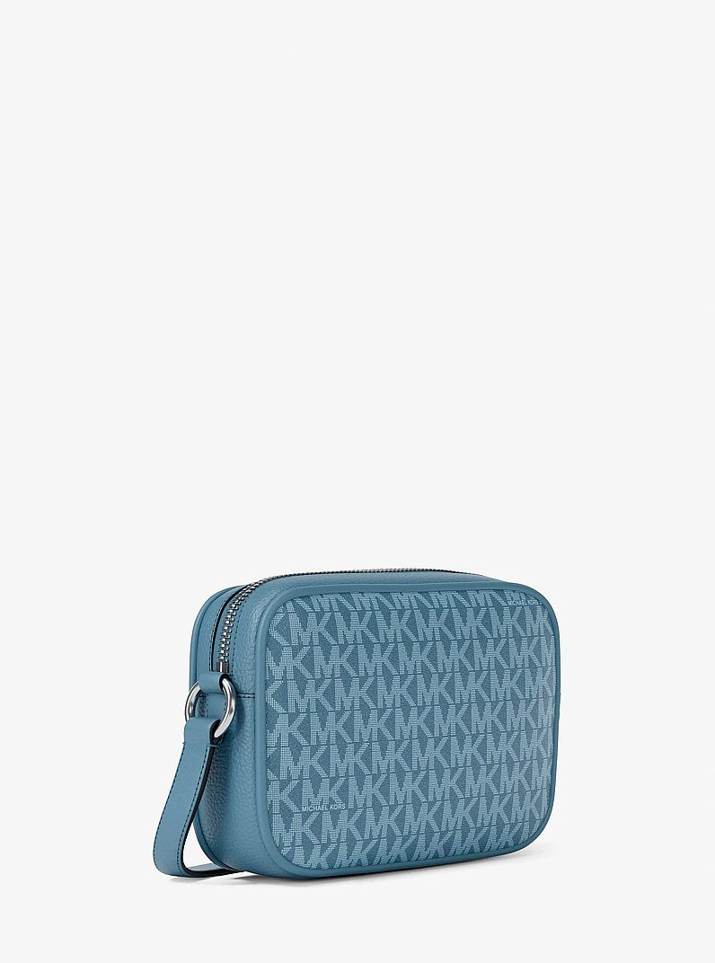 Michael Kors Jet Set Travel Small Signature Logo Camera Crossbody Bag Denim