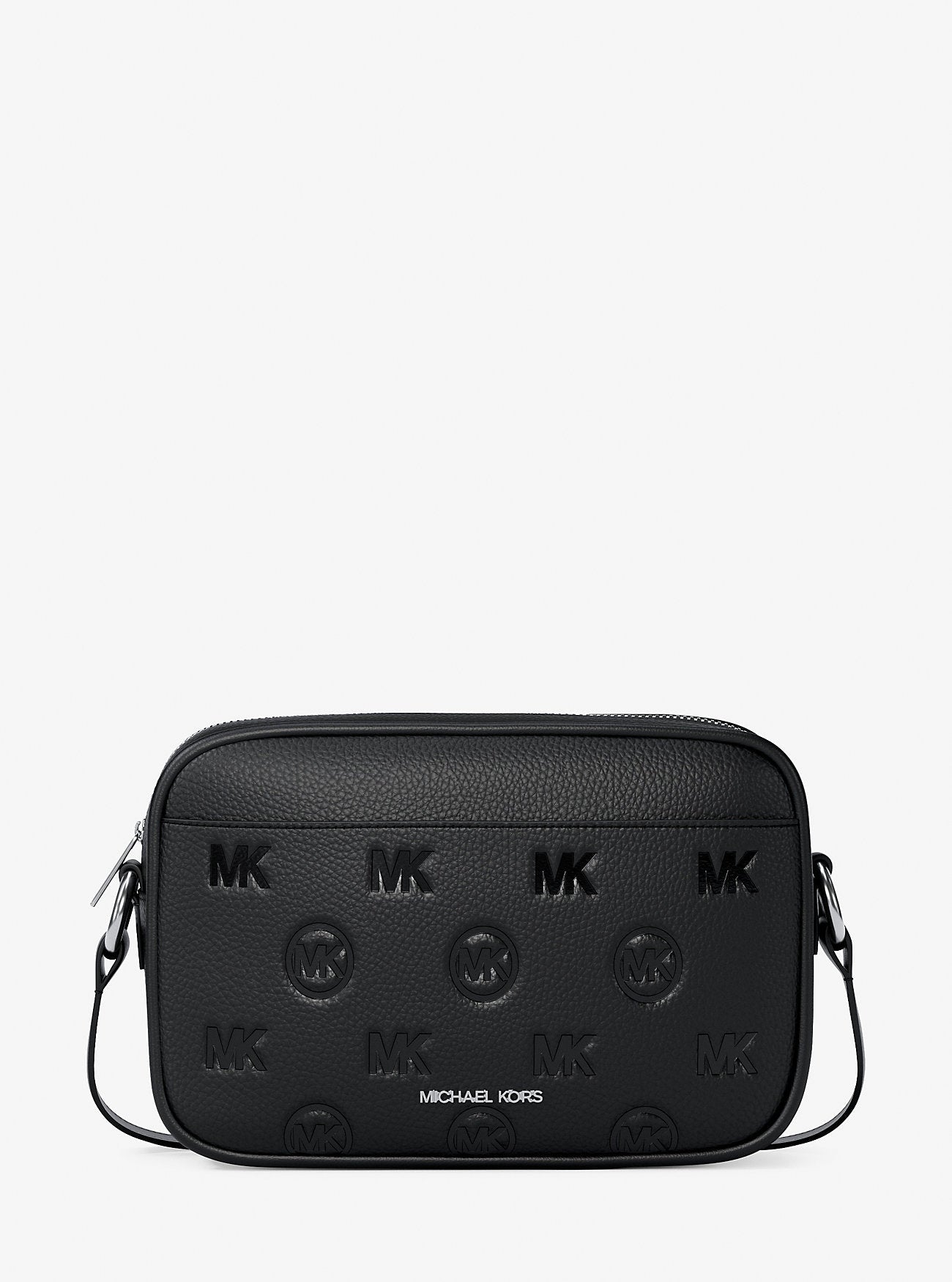 Michael Kors Jet Set Travel Large Logo Debossed Camera Crossbody Bag Black