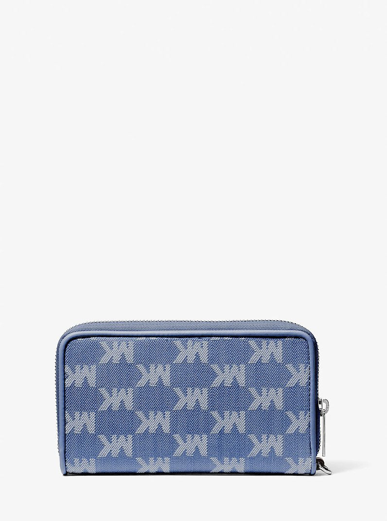 Michael Kors Jet Set Travel Large Logo Jacquard Denim Smartphone Wristlet Denim
