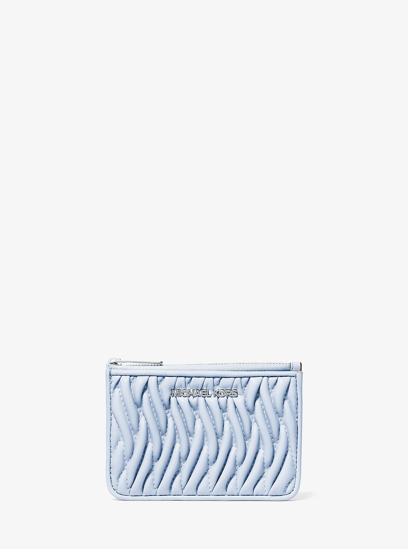 Michael Kors Jet Set Travel Small Matelasse Coin Pouch Pale Ocean