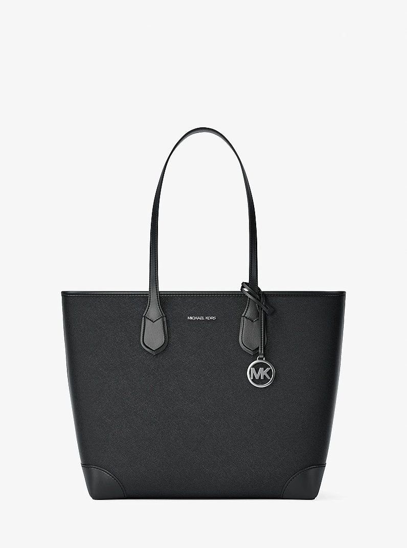 Michael Kors Eva Large Saffiano Leather Tote Bag Black