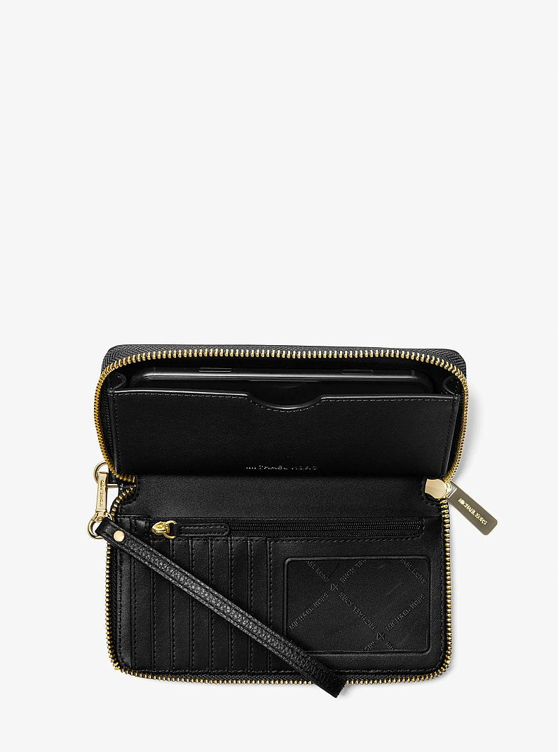 Michael Kors Large Pebbled Leather Smartphone Wristlet Black